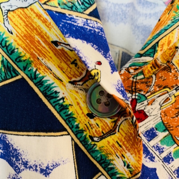 Vintage Banana Republic Button Up Shirt Medium Equestrian Horse Print Preppy - Picture 7 of 15